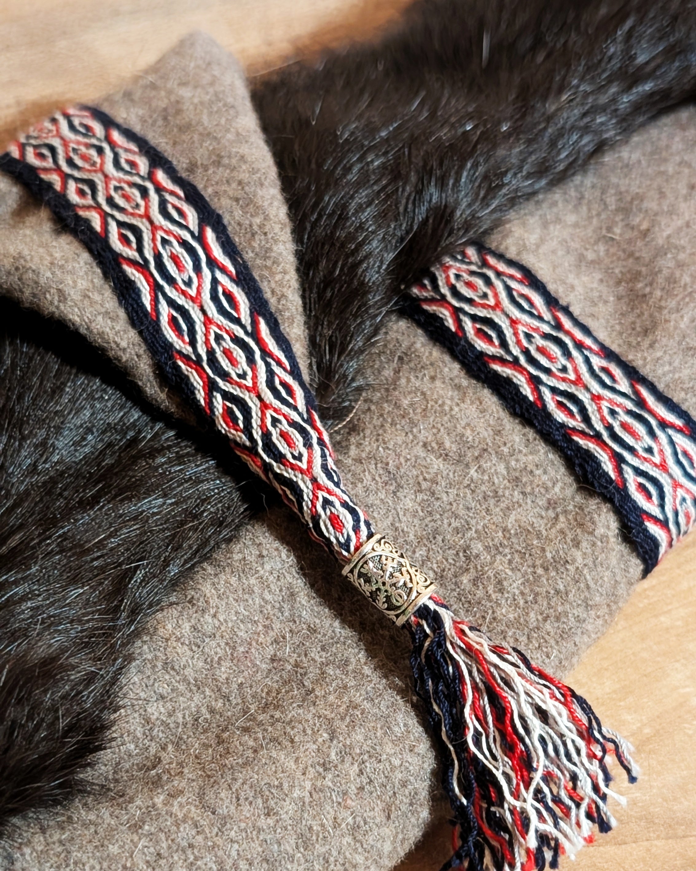 Handgemachte Braungraue Rus Mütze mit Fell - XXL Format - Walkloden Schurwolle Mütze - Larp Reenactor Wikinger Nordic Zipfelmütze - Grau