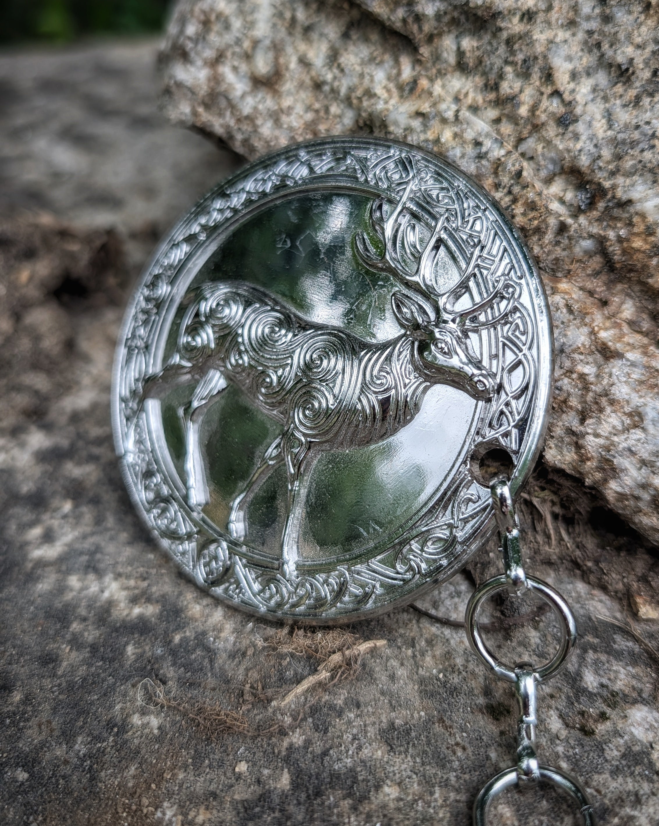Mantelverschluss Hirschfamilie | Umhangverschluss Wikinger | LARP | Mittelalter | Silber oder Bronze - Fellverschluss Schließe Cloak Clasp