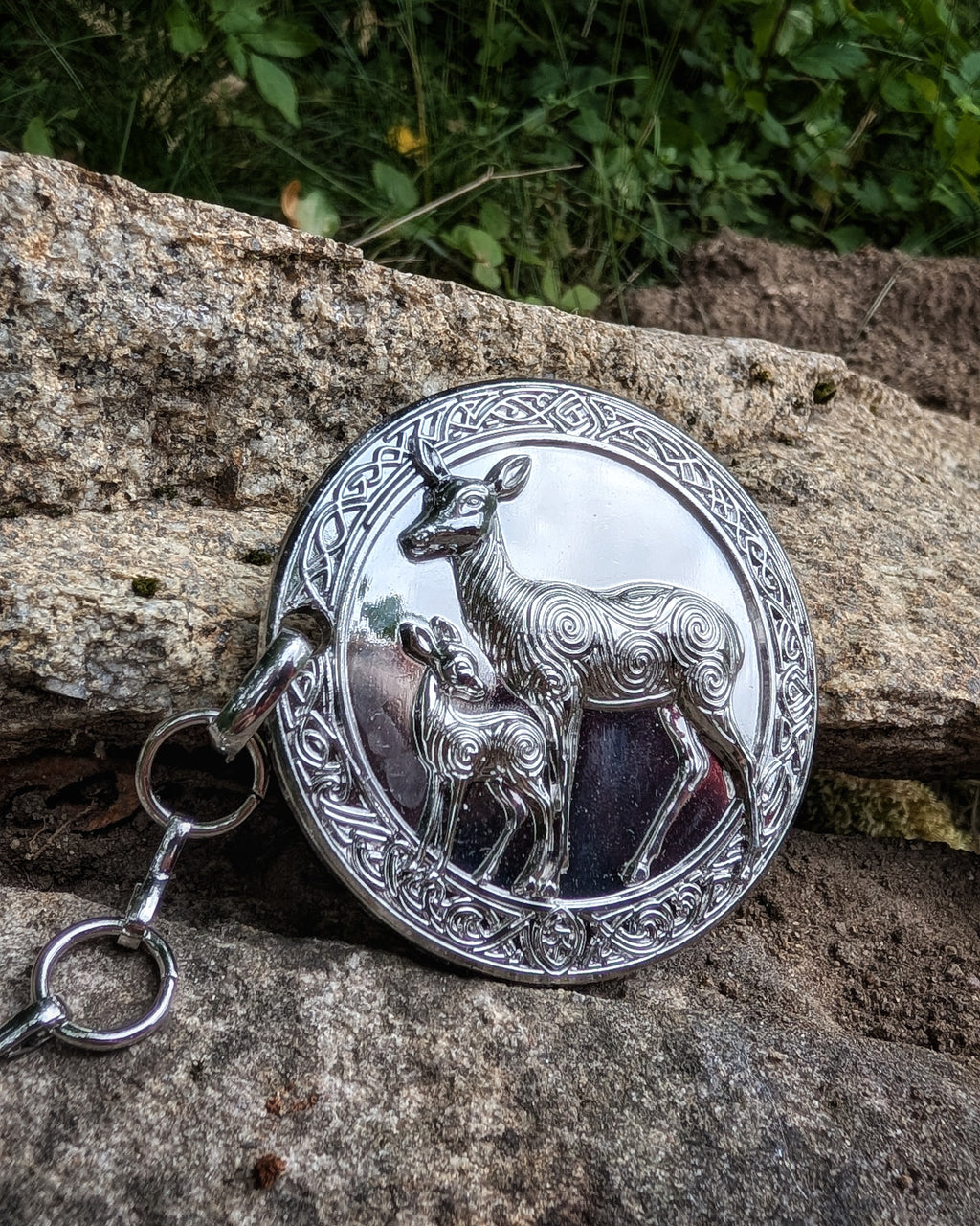 Mantelverschluss Hirschfamilie | Umhangverschluss Wikinger | LARP | Mittelalter | Silber oder Bronze - Fellverschluss Schließe Cloak Clasp
