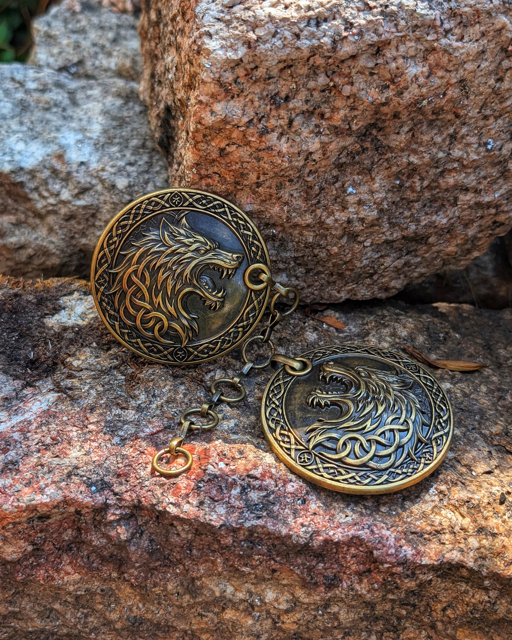 Wolf Mantelverschluss - Umhangverschluss Wikinger | LARP | Mittelalter | Silber oder Bronze - Fellverschluss Cloak Clasp - Fenrir