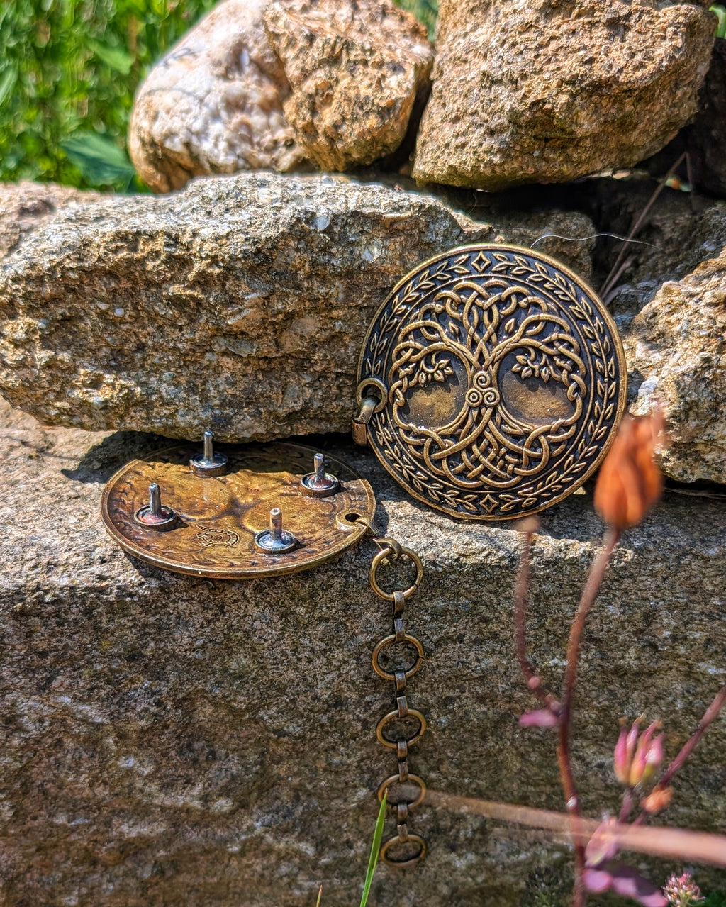 Mantelverschluss Lebensbaum - Umhangverschluss Wikinger | LARP | Mittelalter | Silber oder Bronze - Fellverschluss Cloak Clasp - Yggdrasil