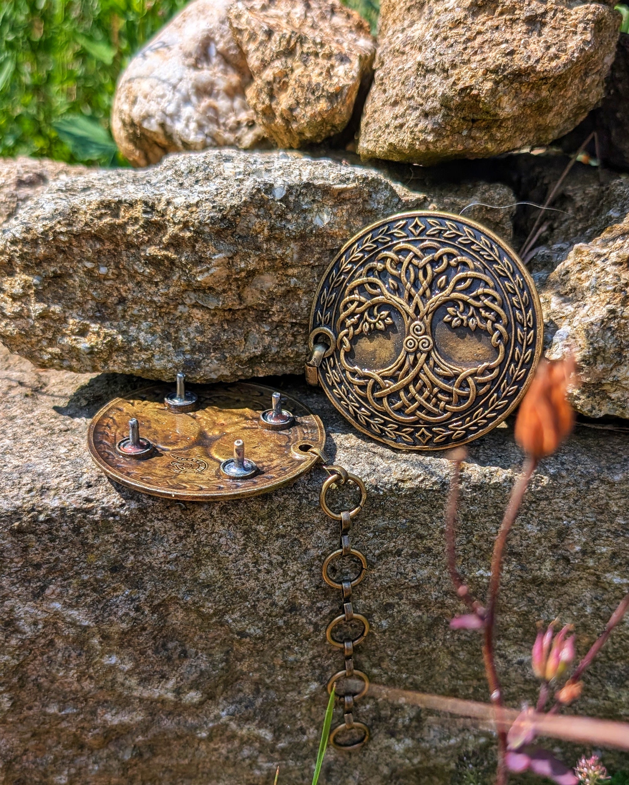 Mantelverschluss Lebensbaum - Umhangverschluss Wikinger | LARP | Mittelalter | Silber oder Bronze - Fellverschluss Cloak Clasp - Yggdrasil