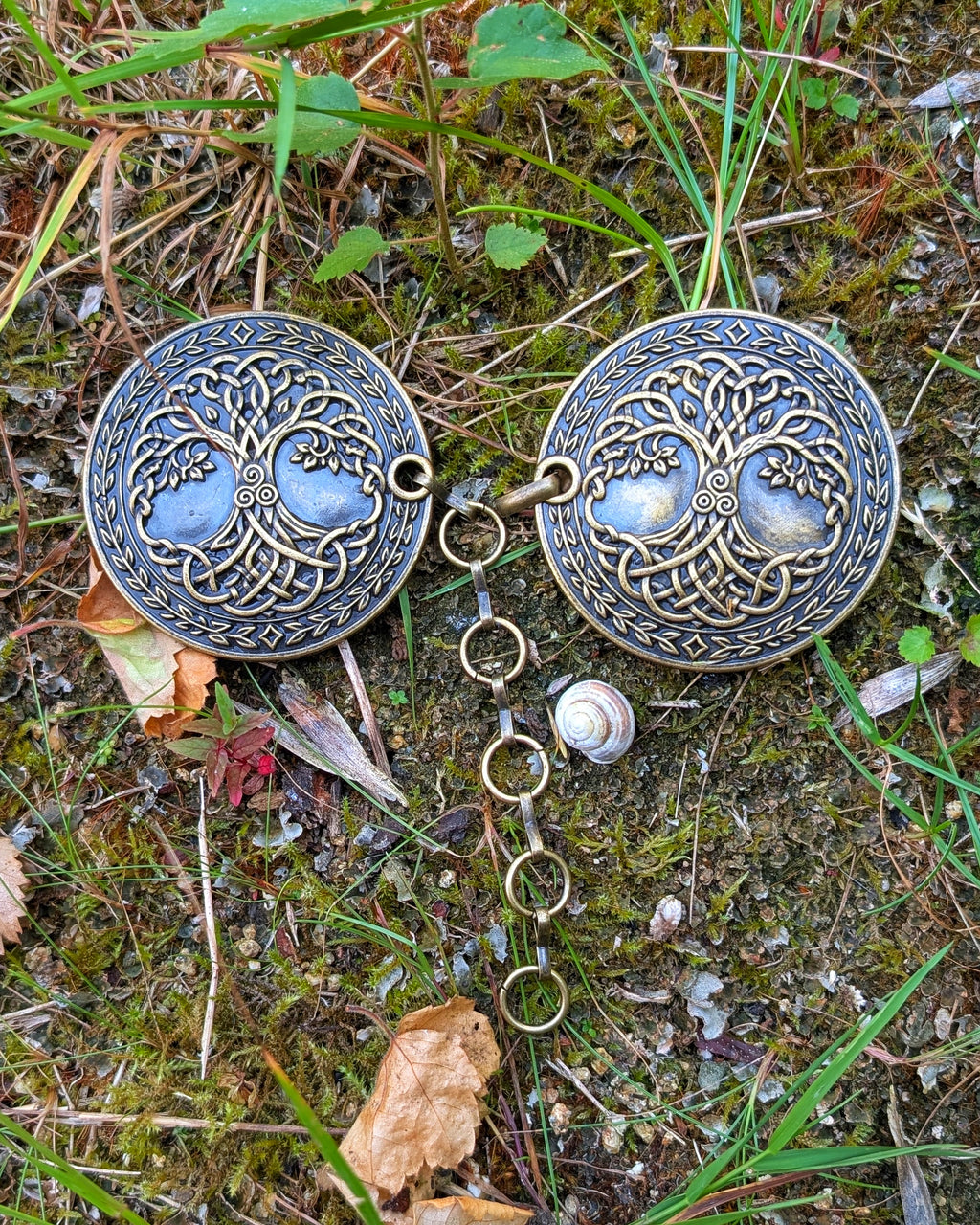 Mantelverschluss Lebensbaum - Umhangverschluss Wikinger | LARP | Mittelalter | Silber oder Bronze - Fellverschluss Cloak Clasp - Yggdrasil