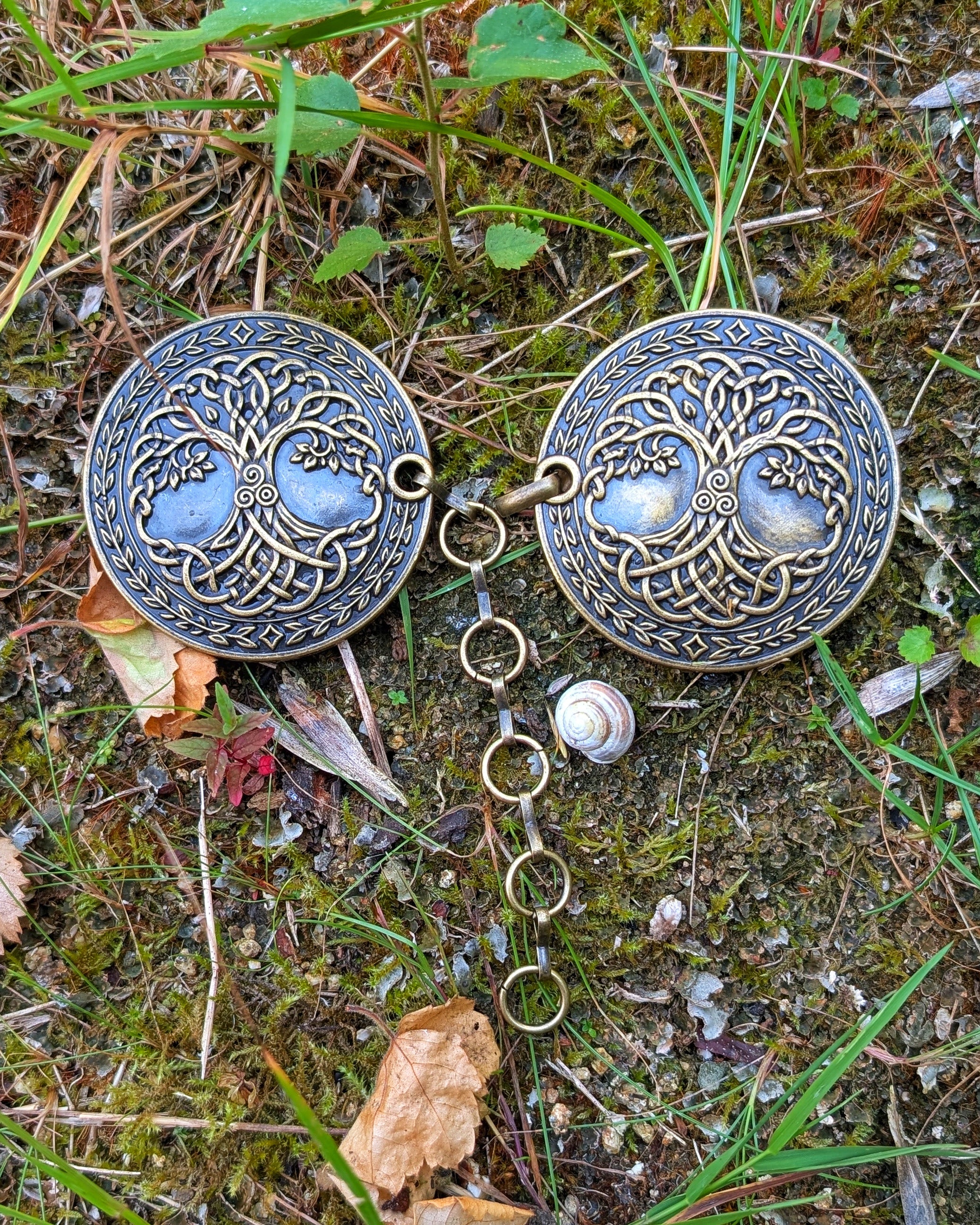 Mantelverschluss Lebensbaum - Umhangverschluss Wikinger | LARP | Mittelalter | Silber oder Bronze - Fellverschluss Cloak Clasp - Yggdrasil