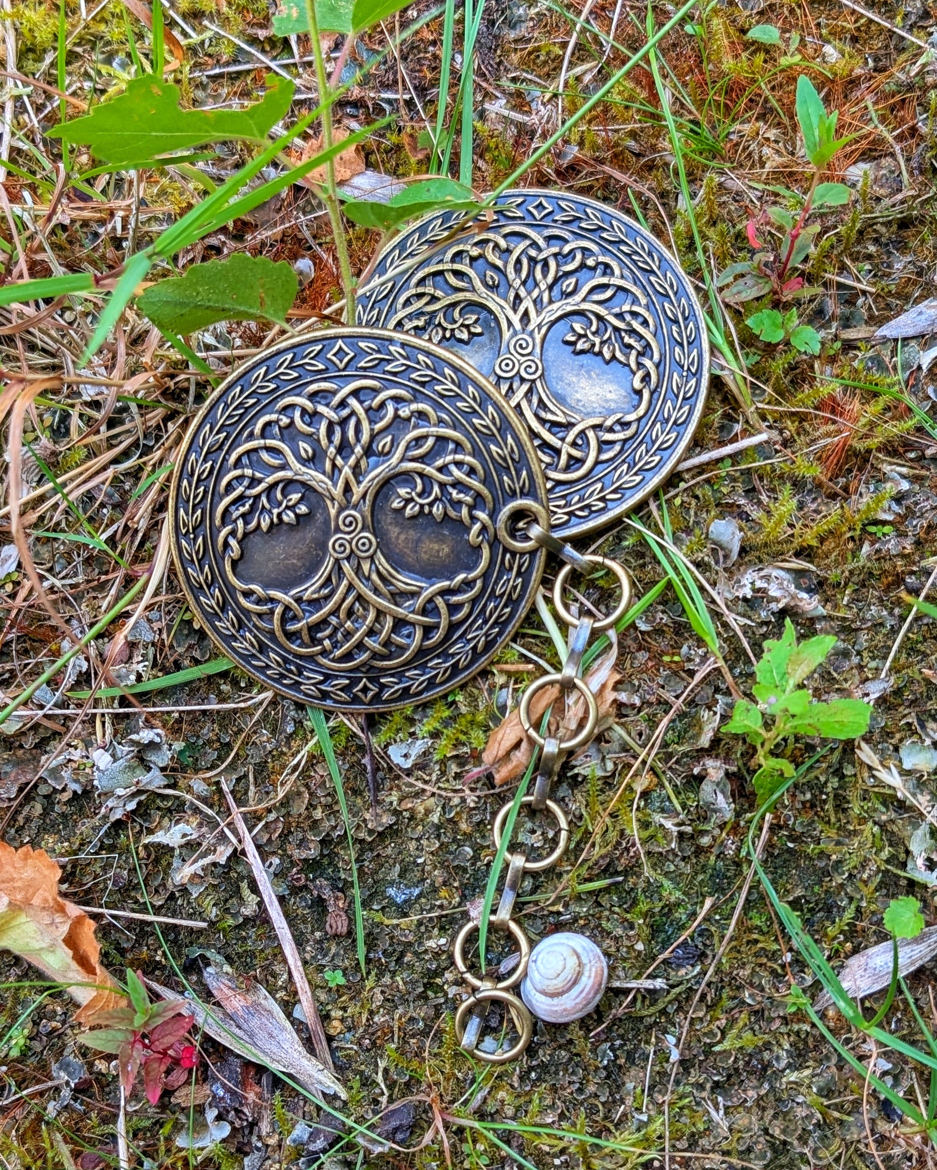 Mantelverschluss Lebensbaum - Umhangverschluss Wikinger | LARP | Mittelalter | Silber oder Bronze - Fellverschluss Cloak Clasp - Yggdrasil