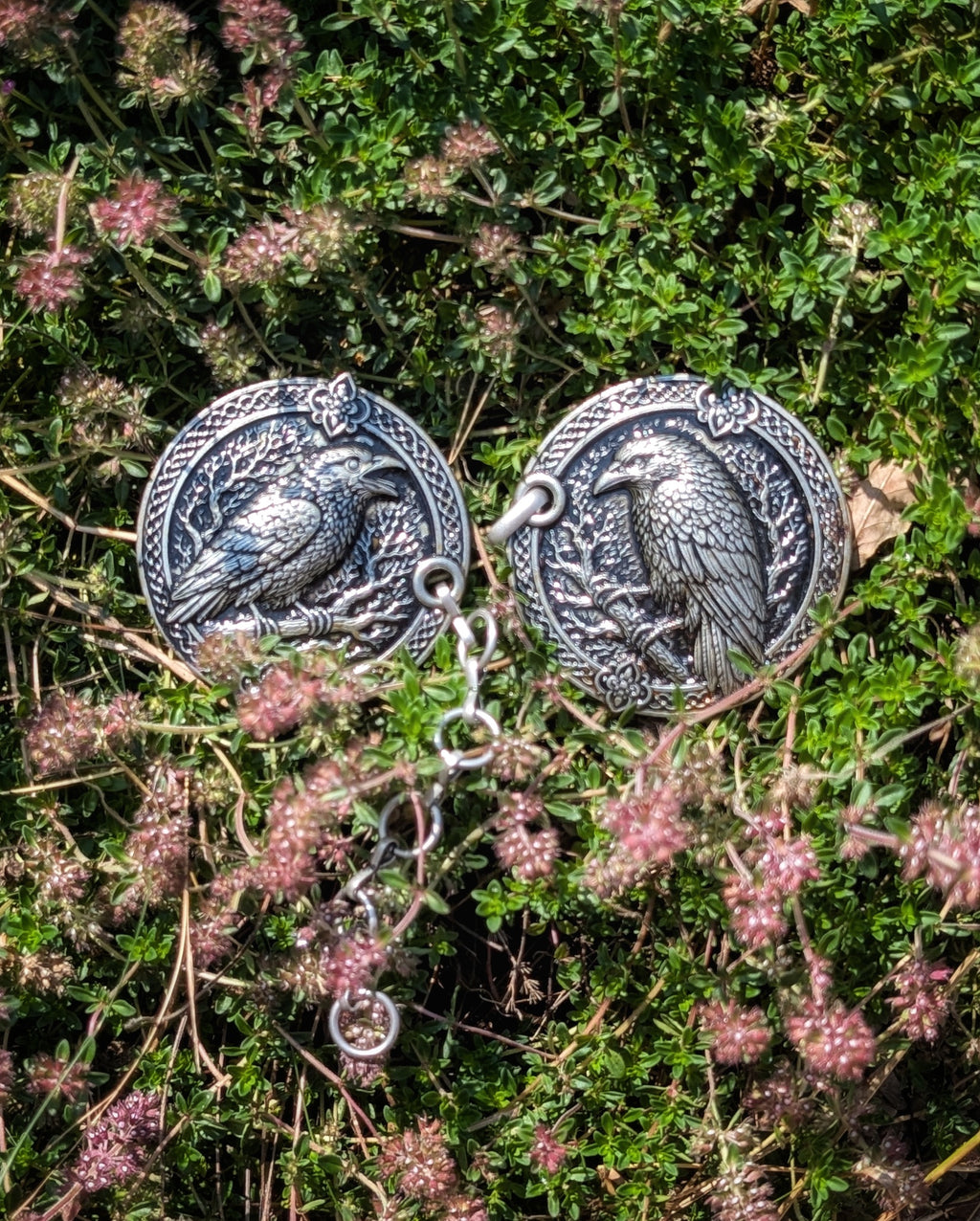 Mantelverschluss Raben | Umhangverschluss Wikinger | LARP | Mittelalter | Silber oder Bronze - Fellverschluss Cloak Clasp - Hugin Munin