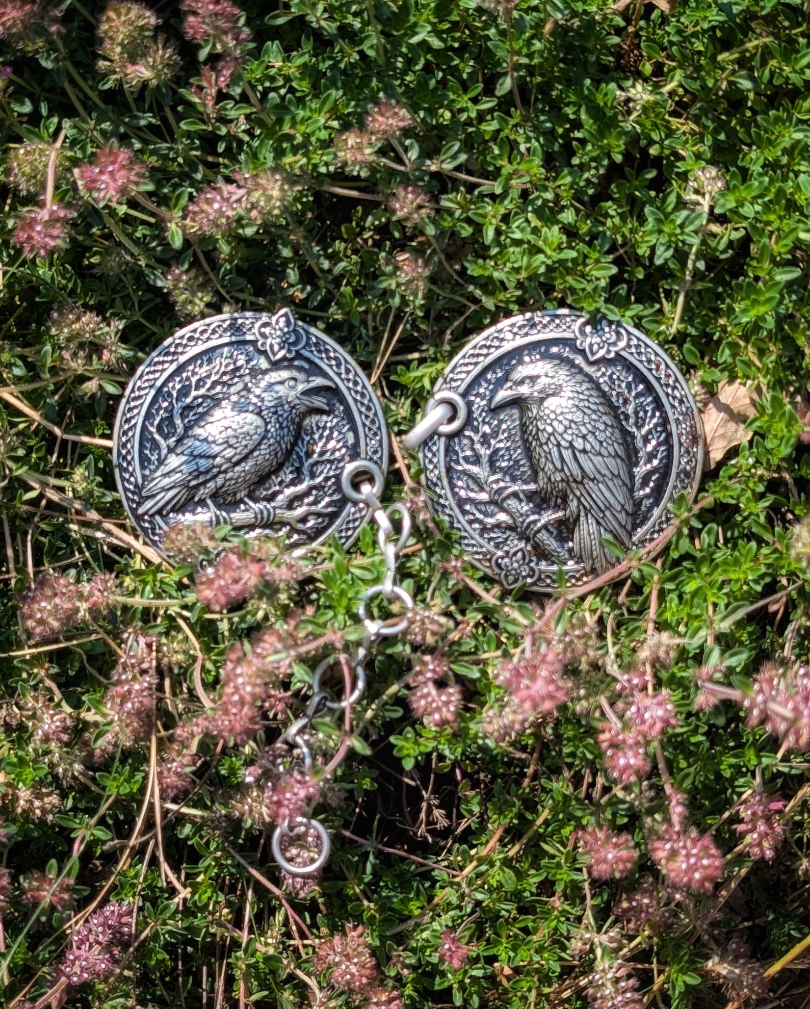 Mantelverschluss Raben | Umhangverschluss Wikinger | LARP | Mittelalter | Silber oder Bronze - Fellverschluss Cloak Clasp - Hugin Munin