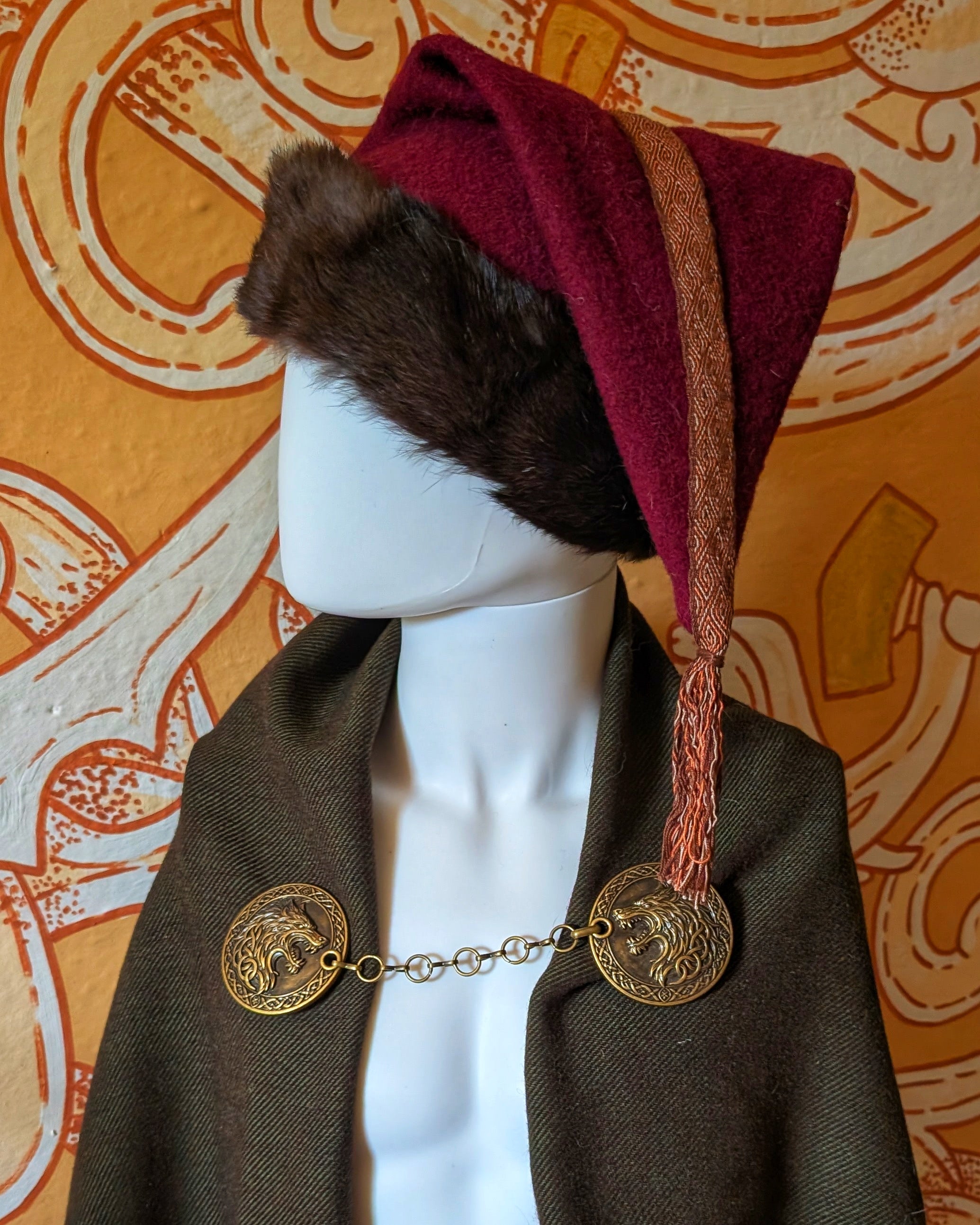 Wolf Mantelverschluss - Umhangverschluss Wikinger | LARP | Mittelalter | Silber oder Bronze - Fellverschluss Cloak Clasp - Fenrir
