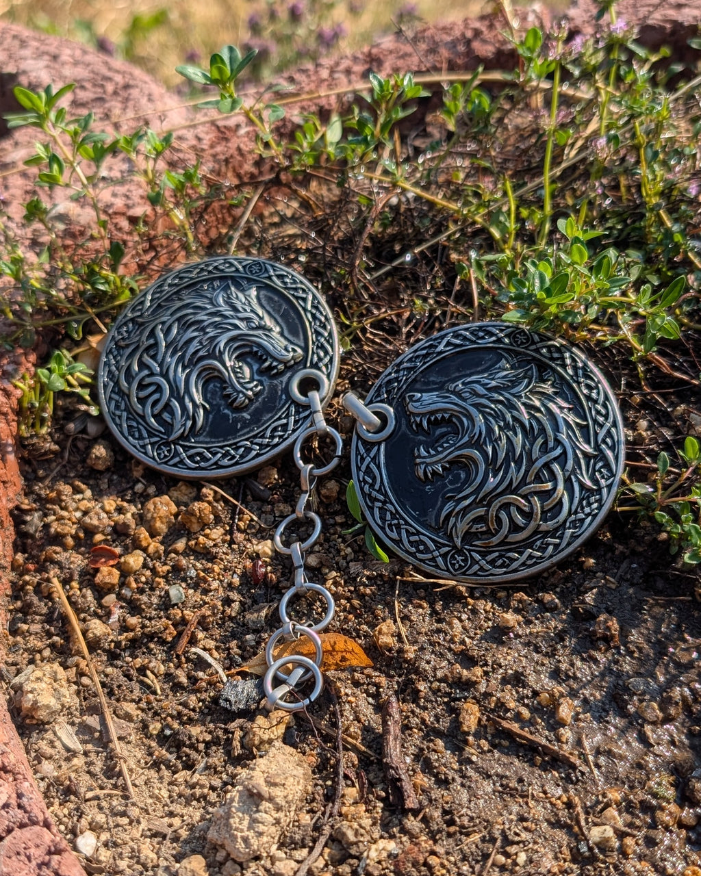 Wolf Mantelverschluss - Umhangverschluss Wikinger | LARP | Mittelalter | Silber oder Bronze - Fellverschluss Cloak Clasp - Fenrir