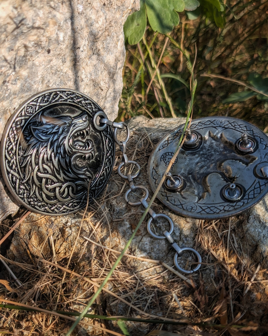 Wolf Mantelverschluss - Umhangverschluss Wikinger | LARP | Mittelalter | Silber oder Bronze - Fellverschluss Cloak Clasp - Fenrir
