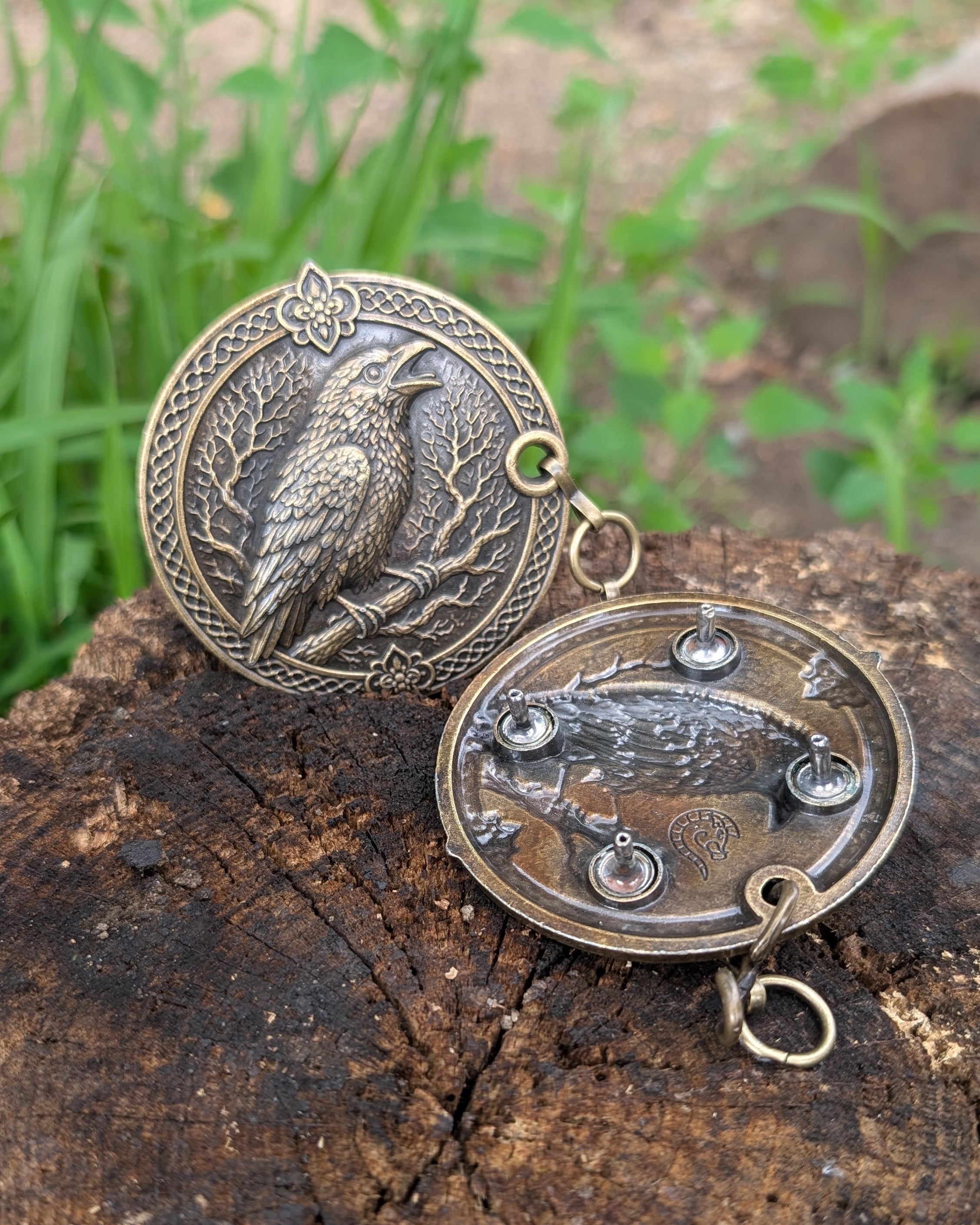 Mantelverschluss Raben | Umhangverschluss Wikinger | LARP | Mittelalter | Silber oder Bronze - Fellverschluss Cloak Clasp - Hugin Munin