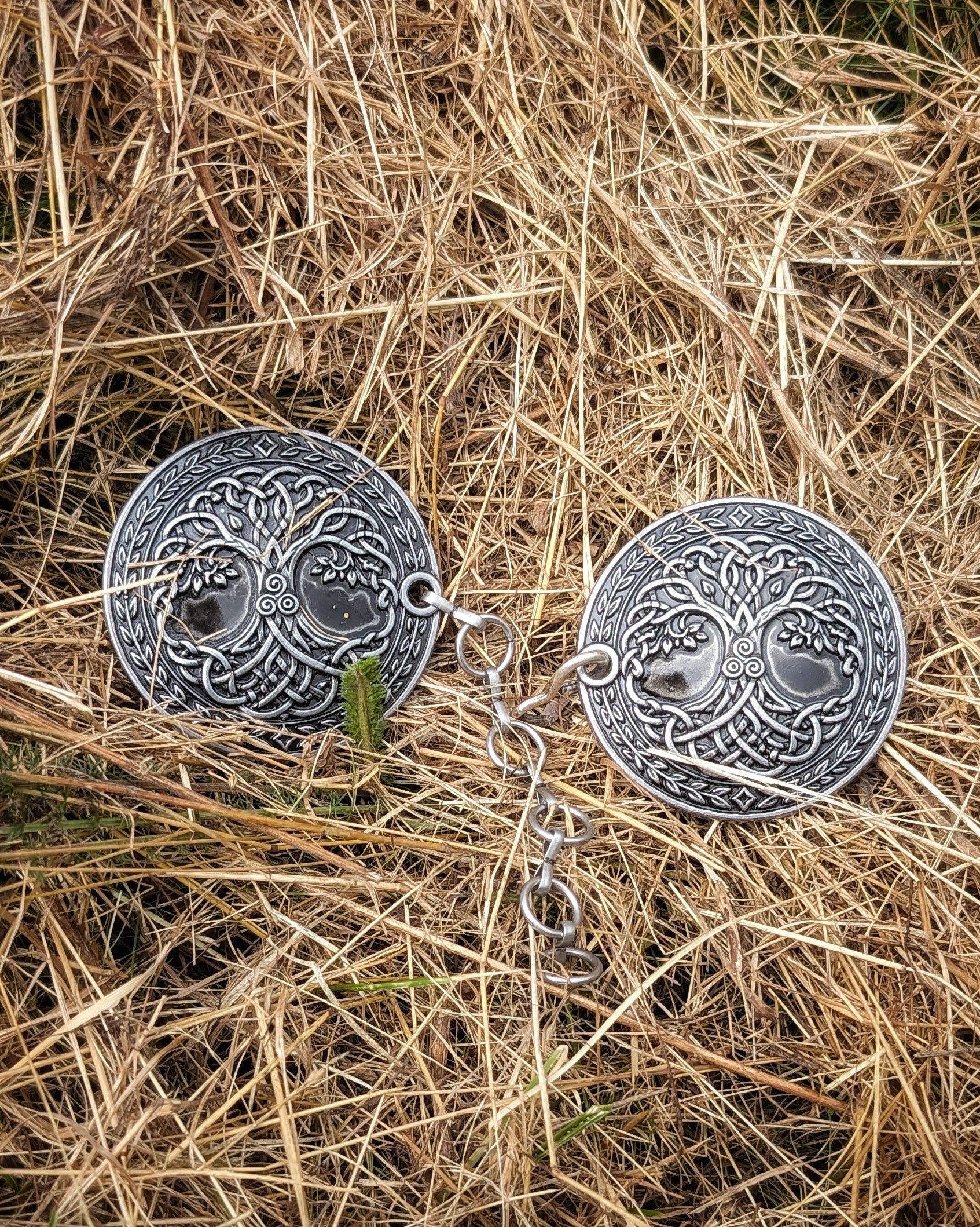 Mantelverschluss Lebensbaum - Umhangverschluss Wikinger | LARP | Mittelalter | Silber oder Bronze - Fellverschluss Cloak Clasp - Yggdrasil