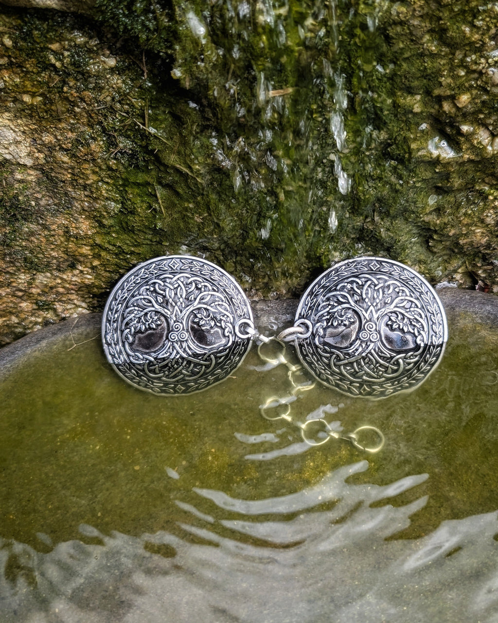 Mantelverschluss Lebensbaum - Umhangverschluss Wikinger | LARP | Mittelalter | Silber oder Bronze - Fellverschluss Cloak Clasp - Yggdrasil