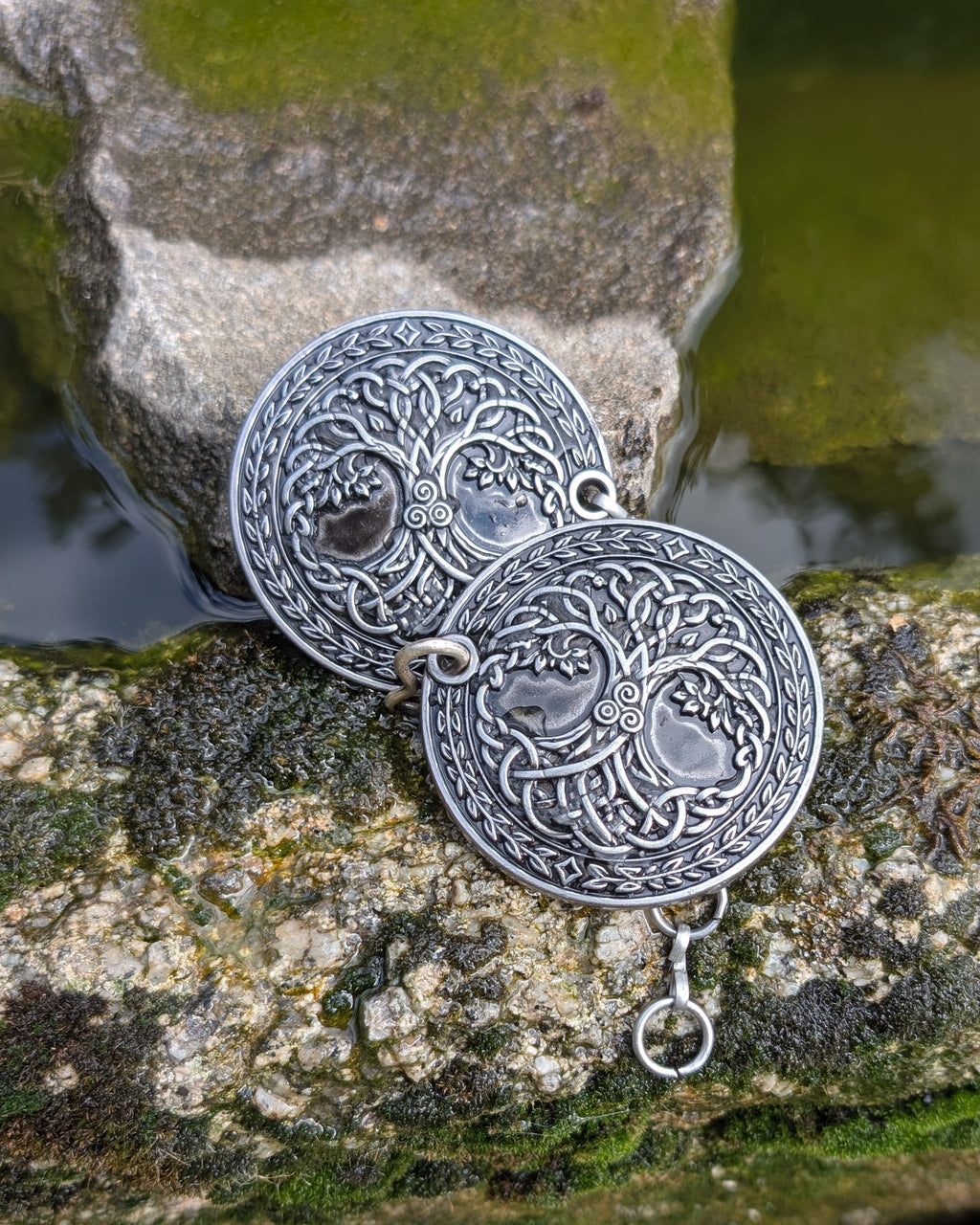 Mantelverschluss Lebensbaum - Umhangverschluss Wikinger | LARP | Mittelalter | Silber oder Bronze - Fellverschluss Cloak Clasp - Yggdrasil