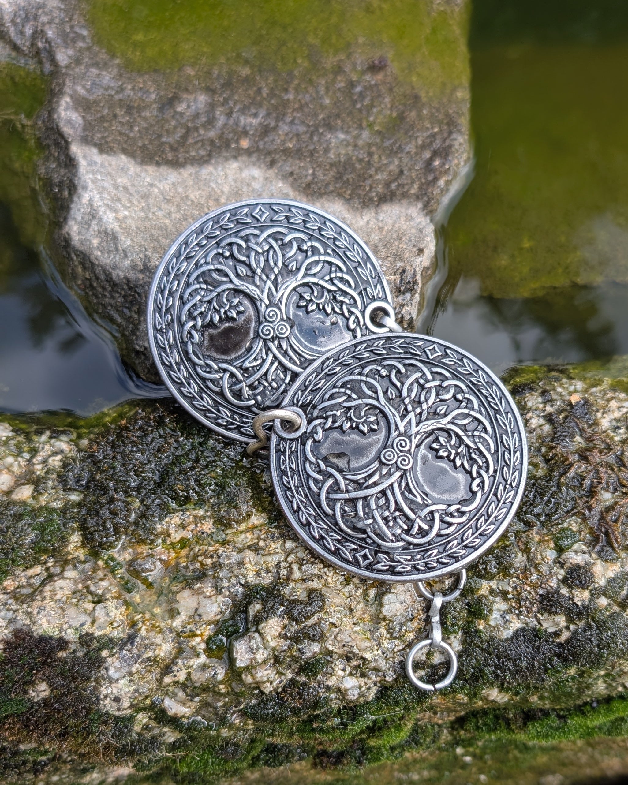 Mantelverschluss Lebensbaum - Umhangverschluss Wikinger | LARP | Mittelalter | Silber oder Bronze - Fellverschluss Cloak Clasp - Yggdrasil