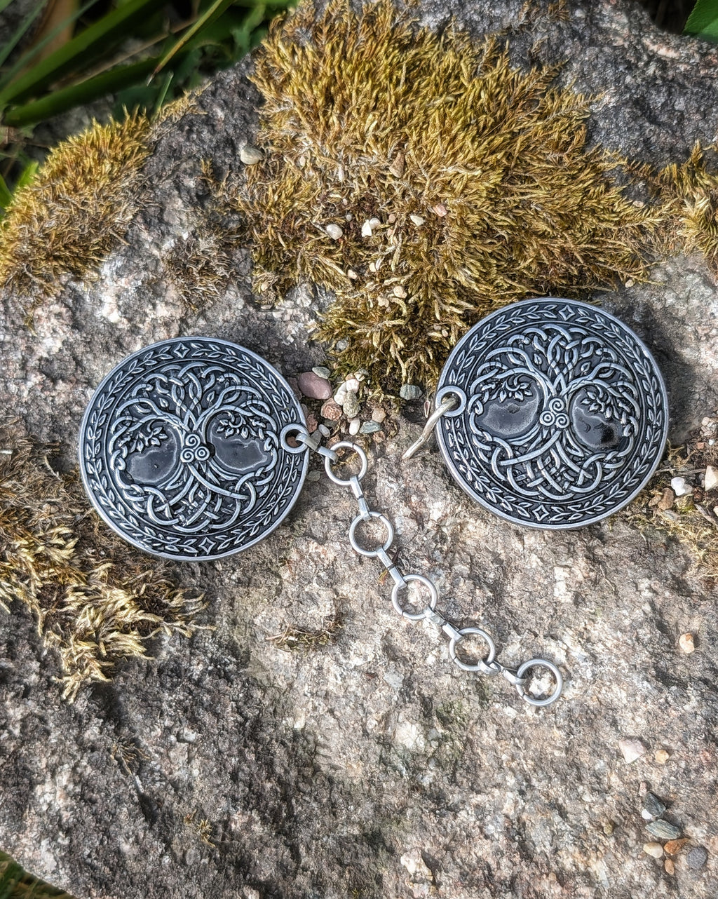 Mantelverschluss Lebensbaum - Umhangverschluss Wikinger | LARP | Mittelalter | Silber oder Bronze - Fellverschluss Cloak Clasp - Yggdrasil