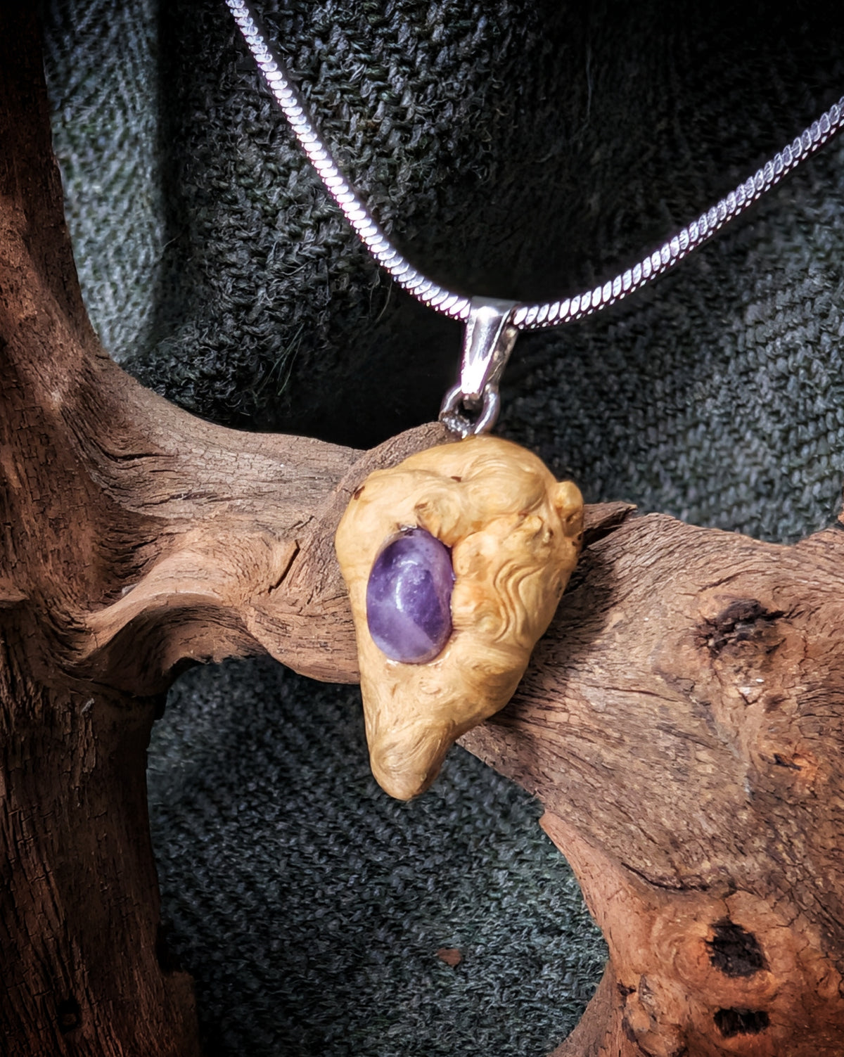 Baumperlenschmuck Handgefertigt Amethyst Anhänger Kette Schmuck