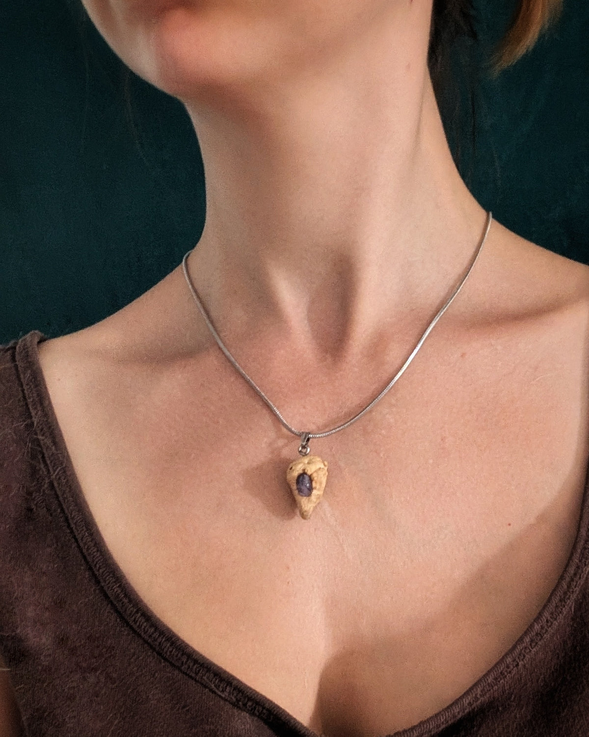 Noctis - Ametyst Baumperle mit Silber